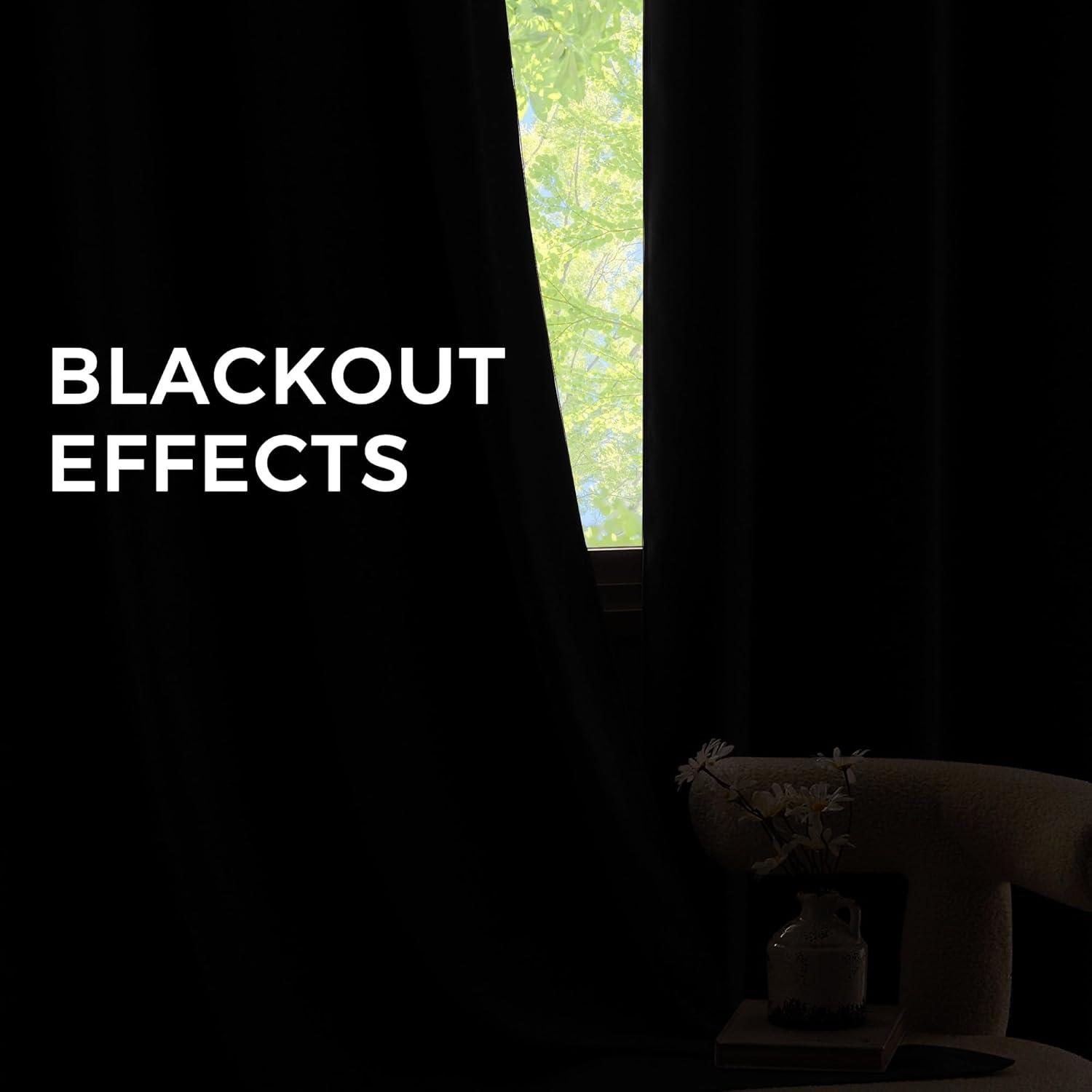 imageNICETOWN Navy Blue Blackout Panels 63 Inches Long  Grommet Thermal Insulated Shades for Living Room Yard Kids Room Laundry Pantry  1 Pair W52 x L63Grey