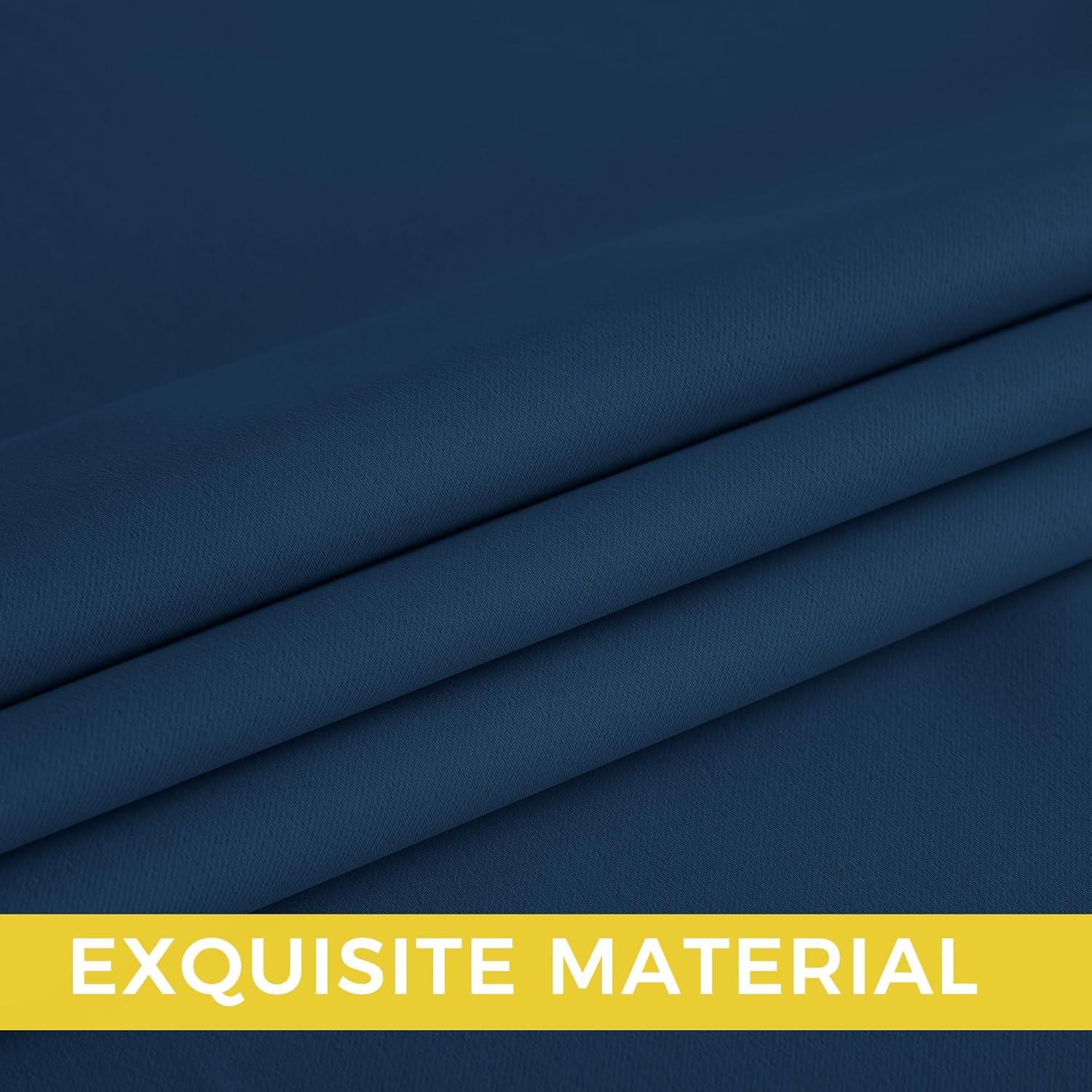 imageNICETOWN Navy Blue Blackout Panels 63 Inches Long  Grommet Thermal Insulated Shades for Living Room Yard Kids Room Laundry Pantry  1 Pair W52 x L63Morrocan Blue