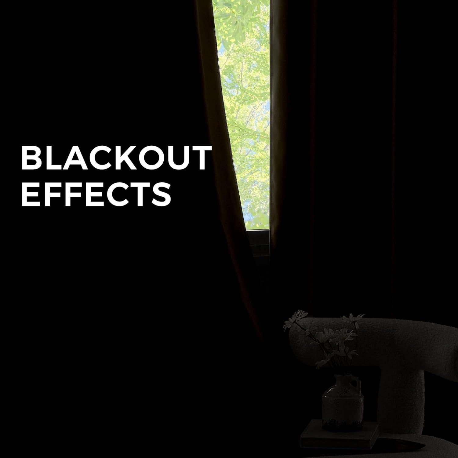 imageNICETOWN Navy Blue Blackout Panels 63 Inches Long  Grommet Thermal Insulated Shades for Living Room Yard Kids Room Laundry Pantry  1 Pair W52 x L63Natural