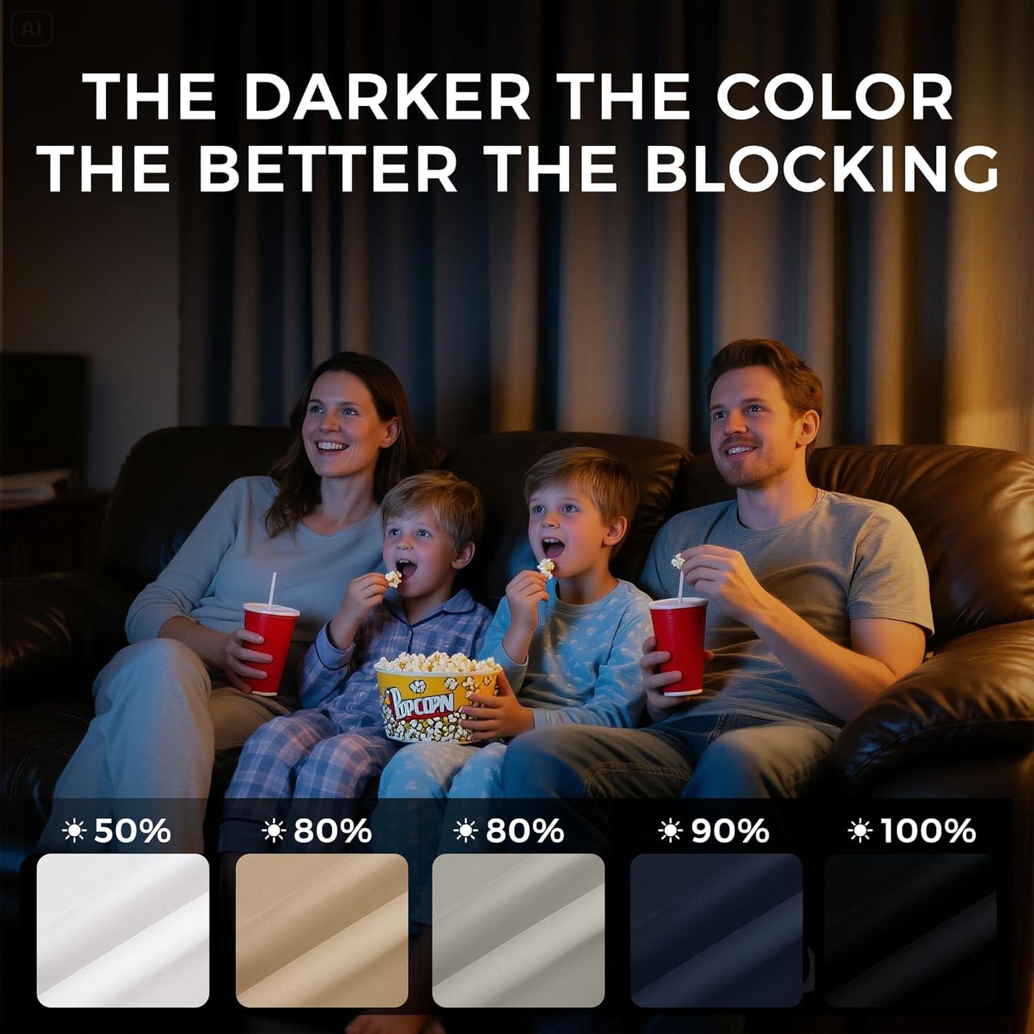 imageNICETOWN Navy Blue Blackout Panels 63 Inches Long  Grommet Thermal Insulated Shades for Living Room Yard Kids Room Laundry Pantry  1 Pair W52 x L63Natural