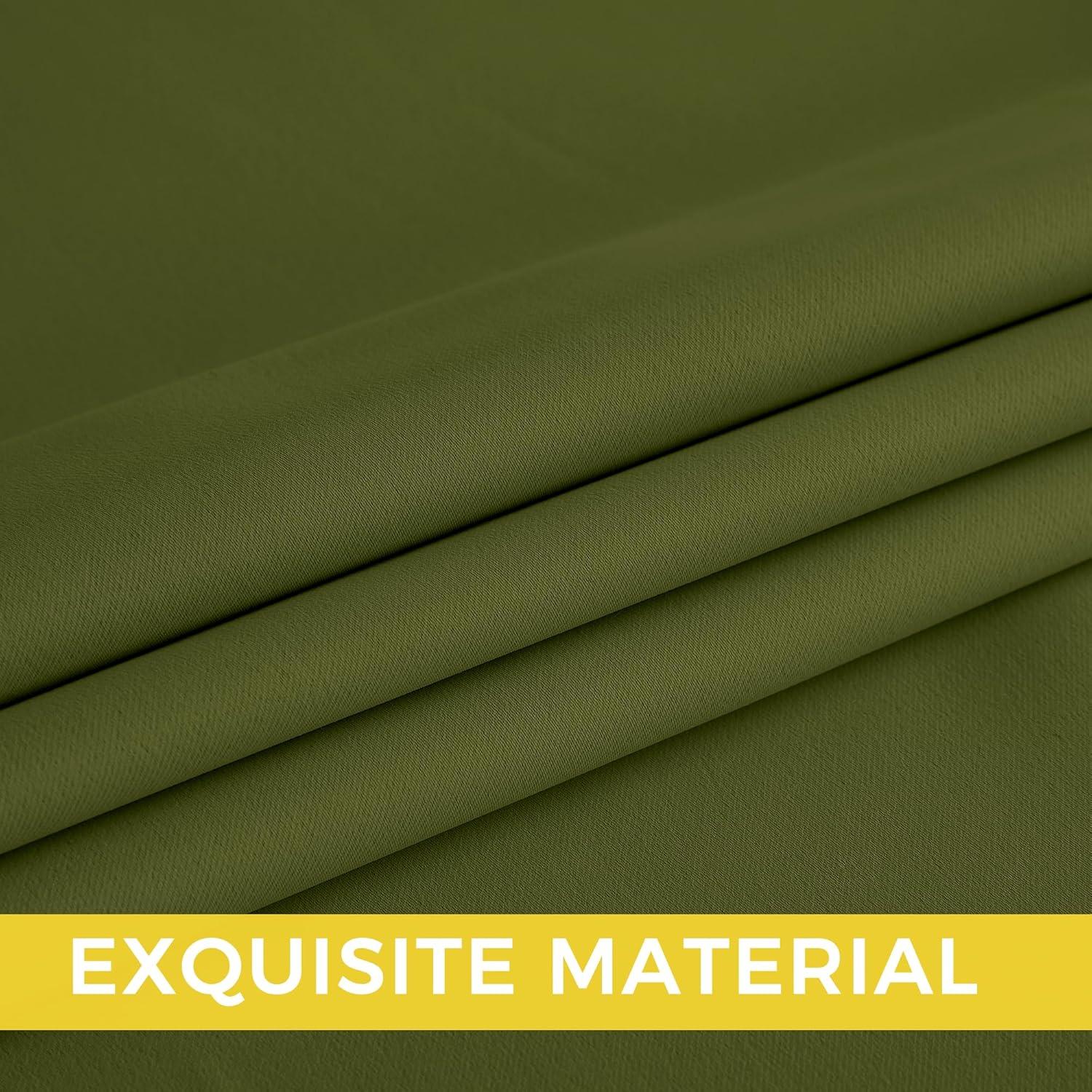 imageNICETOWN Navy Blue Blackout Panels 63 Inches Long  Grommet Thermal Insulated Shades for Living Room Yard Kids Room Laundry Pantry  1 Pair W52 x L63Olive Green