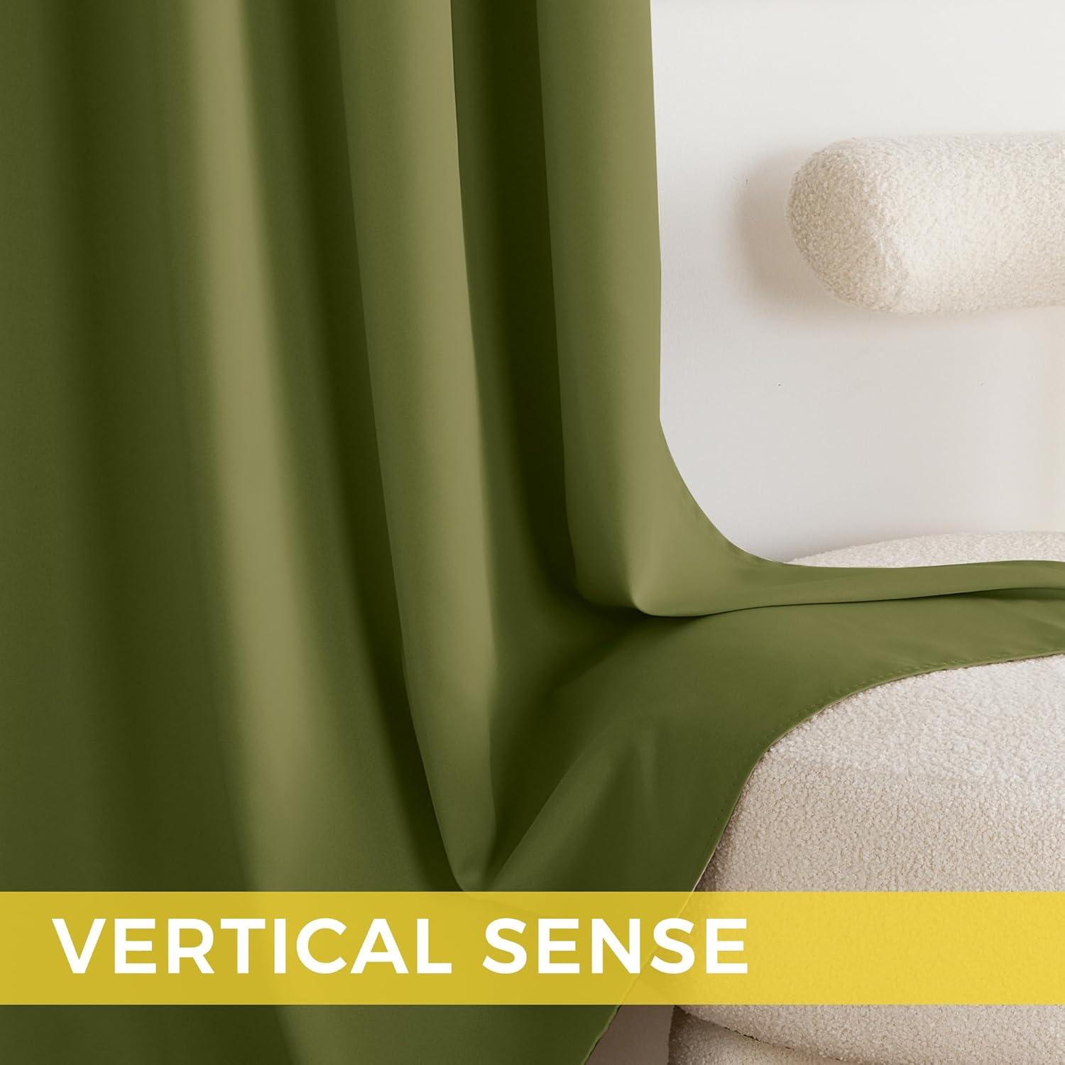 imageNICETOWN Navy Blue Blackout Panels 63 Inches Long  Grommet Thermal Insulated Shades for Living Room Yard Kids Room Laundry Pantry  1 Pair W52 x L63Olive Green