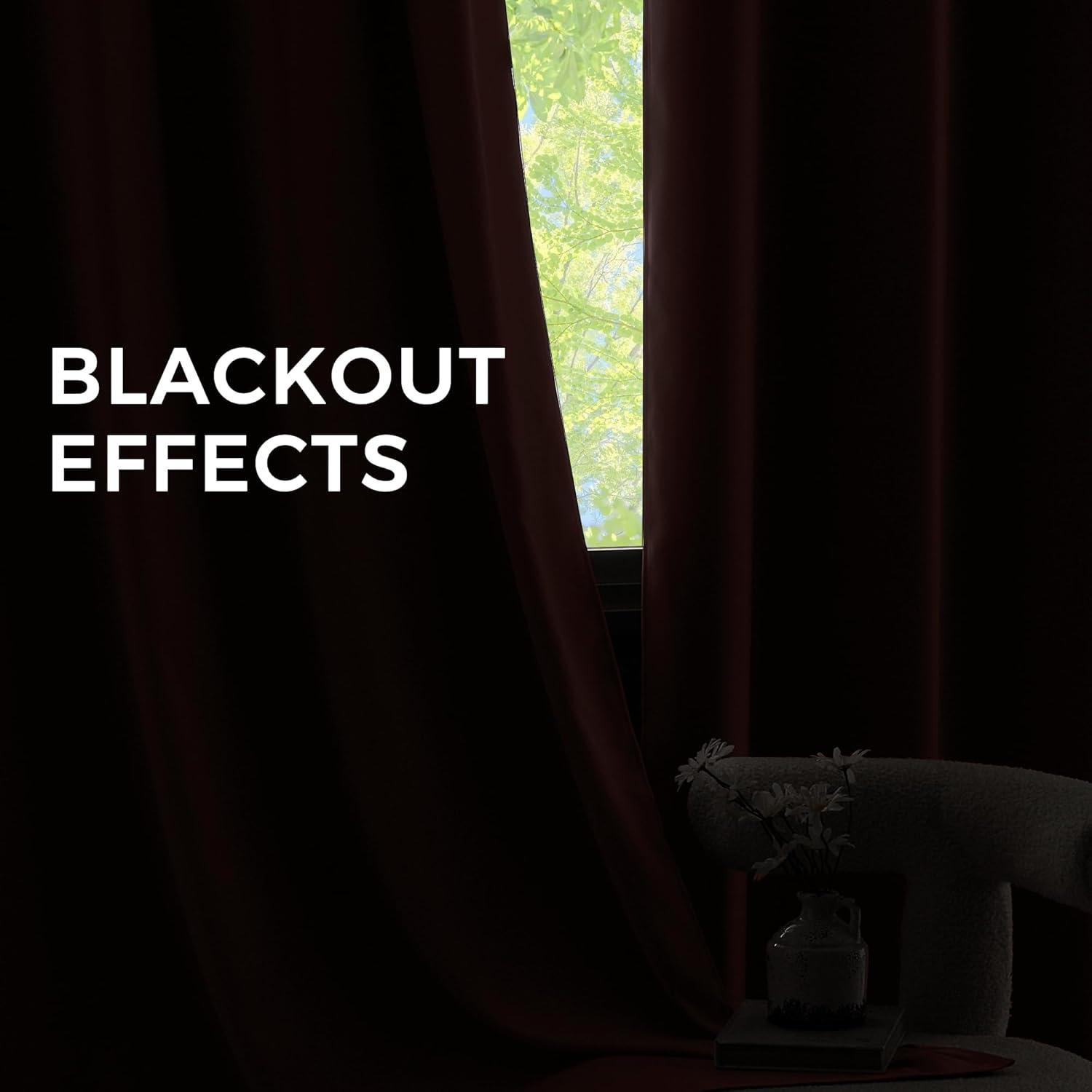 imageNICETOWN Navy Blue Blackout Panels 63 Inches Long  Grommet Thermal Insulated Shades for Living Room Yard Kids Room Laundry Pantry  1 Pair W52 x L63Rouge Pink