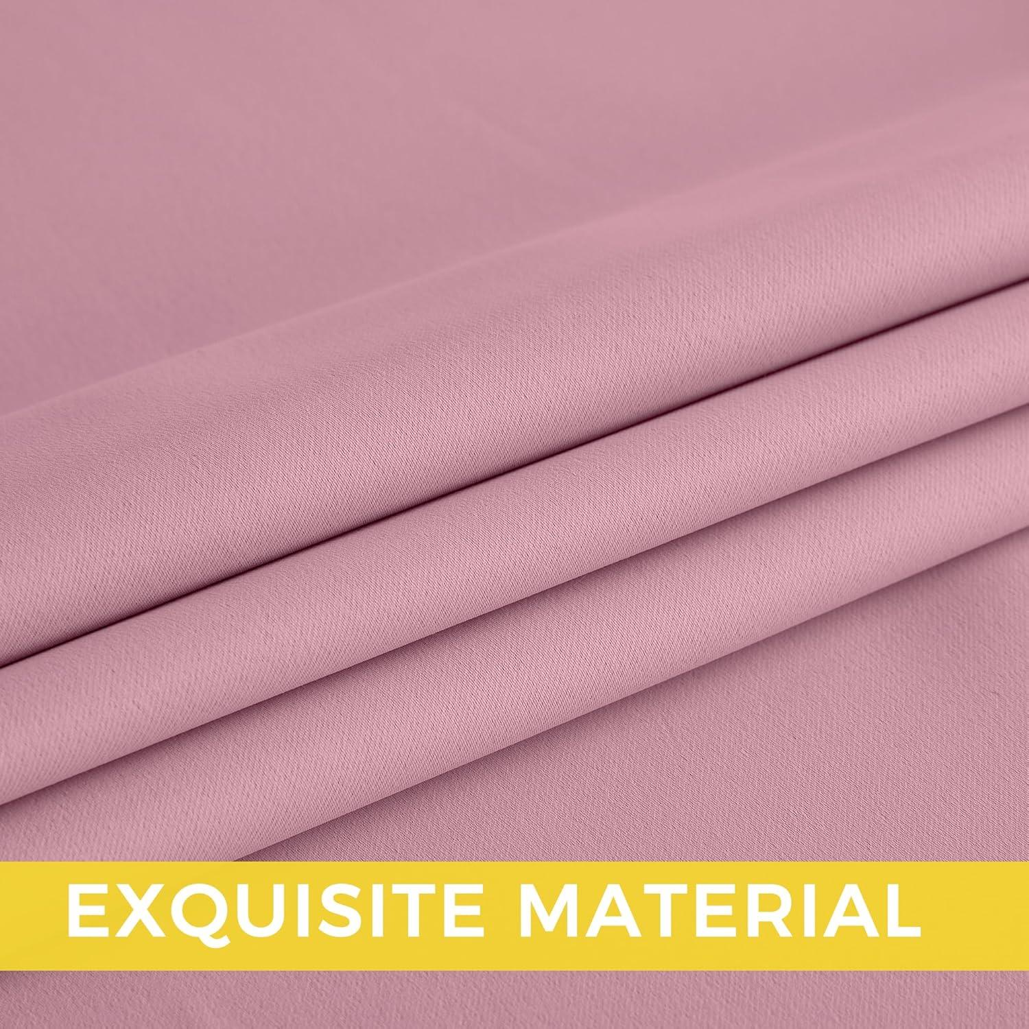 imageNICETOWN Navy Blue Blackout Panels 63 Inches Long  Grommet Thermal Insulated Shades for Living Room Yard Kids Room Laundry Pantry  1 Pair W52 x L63Rouge Pink