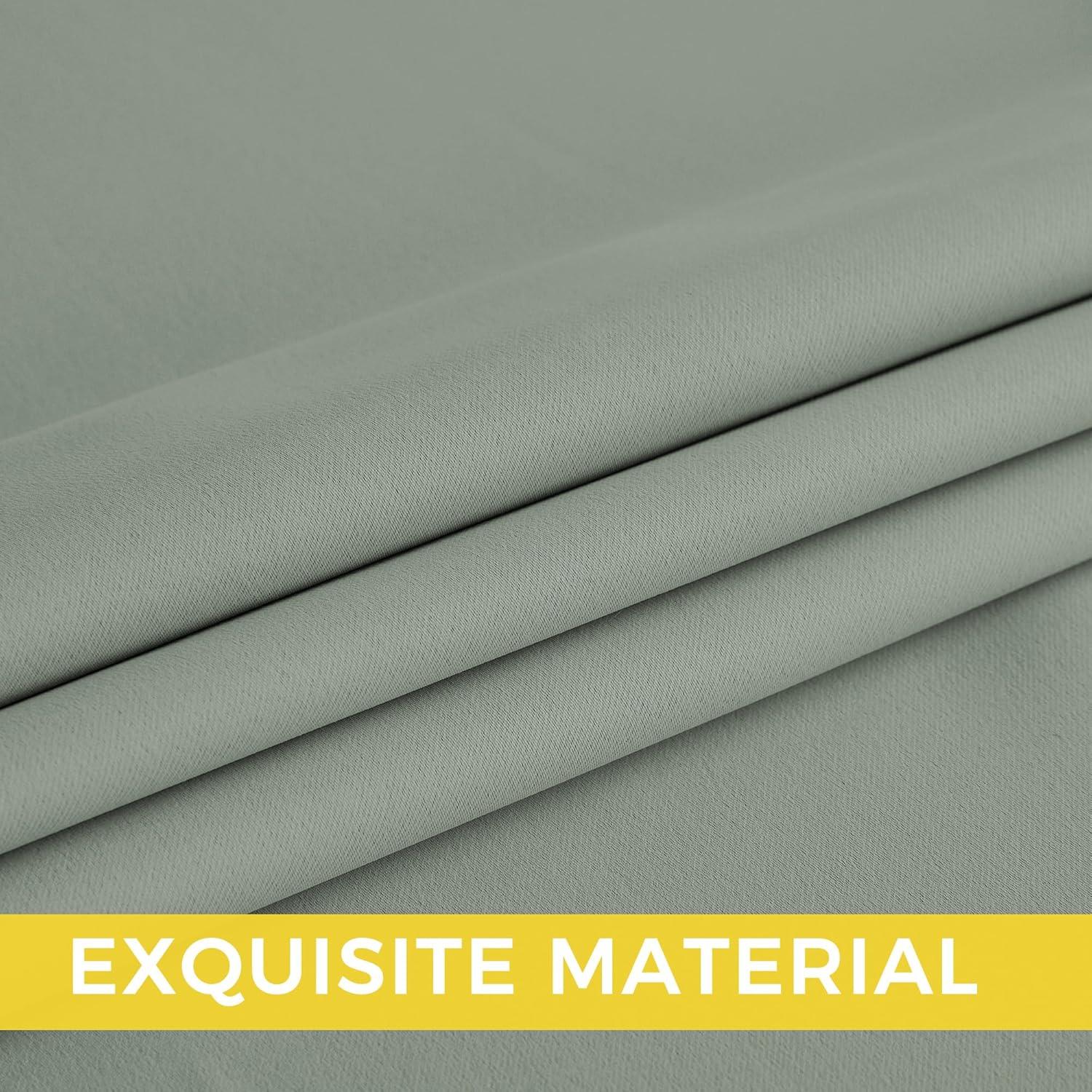 imageNICETOWN Navy Blue Blackout Panels 63 Inches Long  Grommet Thermal Insulated Shades for Living Room Yard Kids Room Laundry Pantry  1 Pair W52 x L63Sage Green