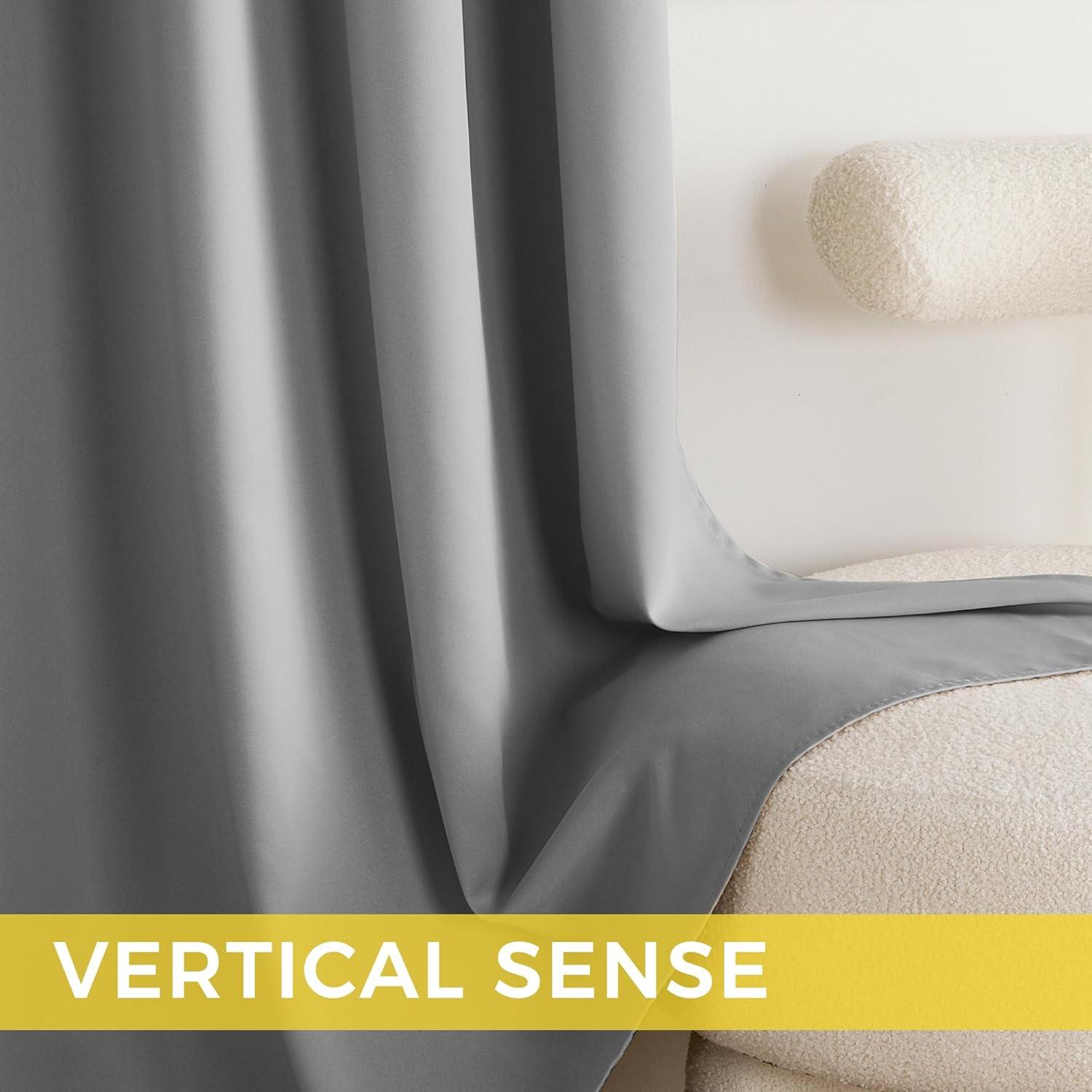 imageNICETOWN Navy Blue Blackout Panels 63 Inches Long  Grommet Thermal Insulated Shades for Living Room Yard Kids Room Laundry Pantry  1 Pair W52 x L63Silver Grey