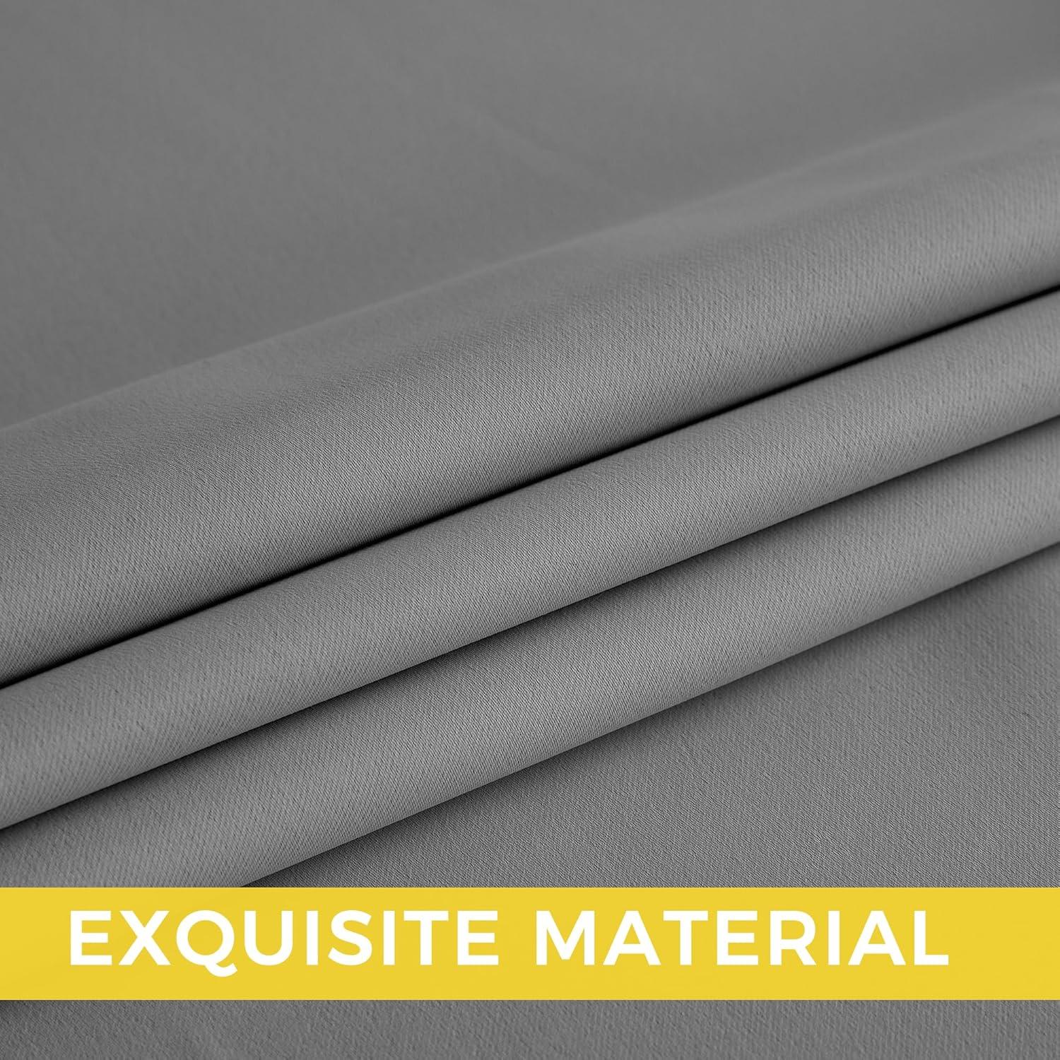 imageNICETOWN Navy Blue Blackout Panels 63 Inches Long  Grommet Thermal Insulated Shades for Living Room Yard Kids Room Laundry Pantry  1 Pair W52 x L63Silver Grey