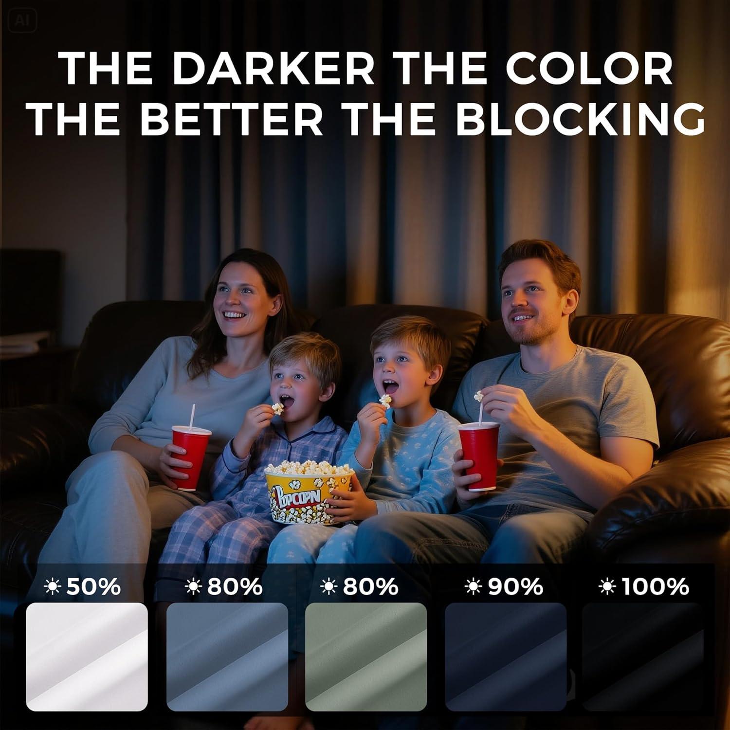 imageNICETOWN Navy Blue Blackout Panels 63 Inches Long  Grommet Thermal Insulated Shades for Living Room Yard Kids Room Laundry Pantry  1 Pair W52 x L63Stone Blue