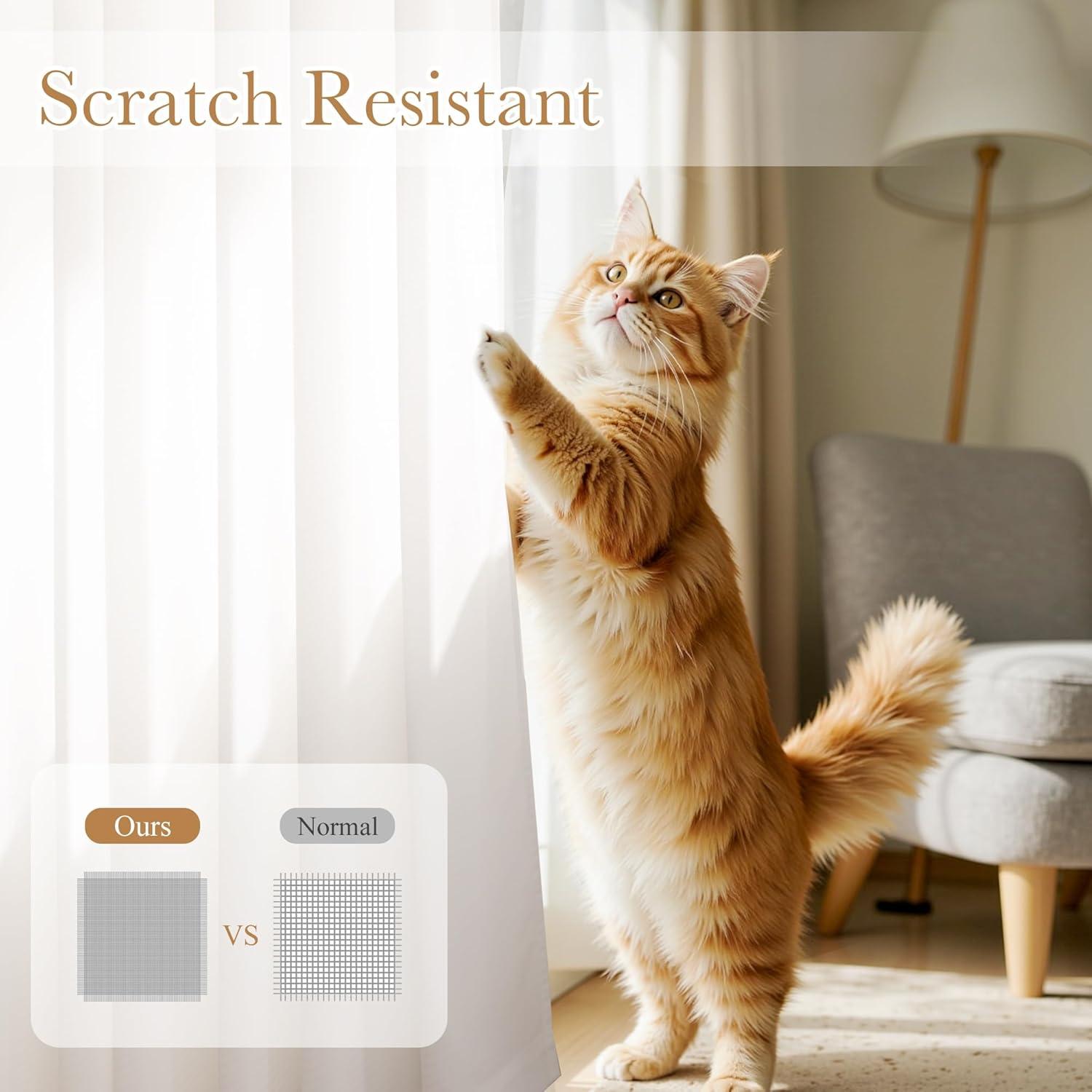 imageNICETOWN Non See Through White Privacy Sheer Curtains 84 inches Long 2 Panels Set Fish Bone Pattern Farmhouse Semi Light Filtering Window Drapes for Bedroom Living Room 52 inches WideWhite