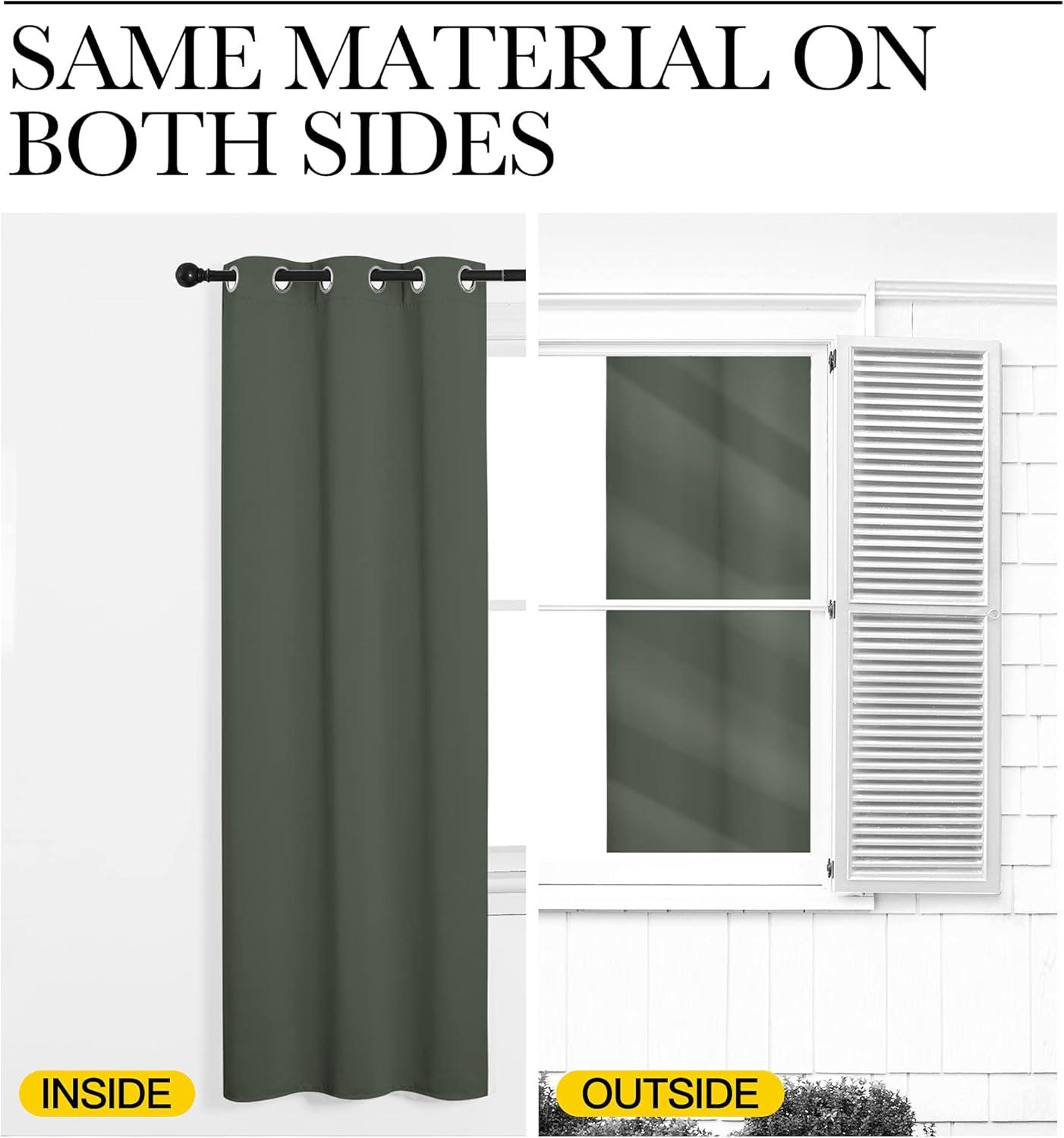 imageNICETOWN Room Darkening Curtains for Bedroom Dark Mallard Thermal Insulated Drapes 63 inches Long for Small Shack Window 1 Panel 70quot Wide per Panel