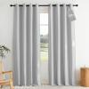 imageNICETOWN 100 Blackout Curtains for Bedroom W52 x L96 Pair Grey Crisp Faux Linen Thermal Insulated ampamp Energy Efficient Light Blocking Shield for Living Room Dining RoomGreyish White