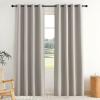 imageNICETOWN 100 Blackout Curtains for Bedroom W52 x L96 Pair Grey Crisp Faux Linen Thermal Insulated ampamp Energy Efficient Light Blocking Shield for Living Room Dining RoomSilver Grey