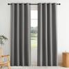 imageNICETOWN 100 Blackout Curtains for Bedroom W52 x L96 Pair Grey Crisp Faux Linen Thermal Insulated ampamp Energy Efficient Light Blocking Shield for Living Room Dining RoomGrey