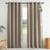 imageNICETOWN 100 Blackout Curtains for Bedroom W52 x L96 Pair Grey Crisp Faux Linen Thermal Insulated ampamp Energy Efficient Light Blocking Shield for Living Room Dining RoomTaupe