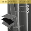 imageNICETOWN 100 Blackout Curtains for Bedroom W52 x L96 Pair Grey Crisp Faux Linen Thermal Insulated ampamp Energy Efficient Light Blocking Shield for Living Room Dining RoomGrey