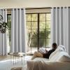 imageNICETOWN 100 Blackout Curtains for Bedroom W52 x L96 Pair Grey Crisp Faux Linen Thermal Insulated ampamp Energy Efficient Light Blocking Shield for Living Room Dining RoomGreyish White