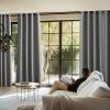 imageNICETOWN 100 Blackout Curtains for Bedroom W52 x L96 Pair Grey Crisp Faux Linen Thermal Insulated ampamp Energy Efficient Light Blocking Shield for Living Room Dining RoomGrey