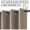 imageNICETOWN 100 Blackout Curtains for Bedroom W52 x L96 Pair Grey Crisp Faux Linen Thermal Insulated ampamp Energy Efficient Light Blocking Shield for Living Room Dining RoomTaupe
