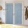 imageNICETOWN 100 Blackout French Door Curtains Privacy Curtains for Window 26 X 50 Inch Long Room Darkening Drapes Thermal Insulated Door Window Shades for Bedroom 1 Panel KhakiGreyish Blue