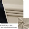 imageNICETOWN 100 Blackout French Door Curtains Privacy Curtains for Window 26 X 50 Inch Long Room Darkening Drapes Thermal Insulated Door Window Shades for Bedroom 1 Panel KhakiNatural