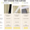 imageNICETOWN 100 Blackout French Door Curtains Privacy Curtains for Window 26 X 50 Inch Long Room Darkening Drapes Thermal Insulated Door Window Shades for Bedroom 1 Panel KhakiCream