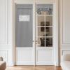 imageNICETOWN 100 Blackout French Door Curtains Privacy Curtains for Window 26 X 50 Inch Long Room Darkening Drapes Thermal Insulated Door Window Shades for Bedroom 1 Panel KhakiLight Grey