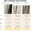 imageNICETOWN 100 Blackout French Door Curtains Privacy Curtains for Window 26 X 50 Inch Long Room Darkening Drapes Thermal Insulated Door Window Shades for Bedroom 1 Panel KhakiSand