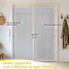 imageNICETOWN 100 Blackout French Door Curtains Privacy Curtains for Window 26 X 50 Inch Long Room Darkening Drapes Thermal Insulated Door Window Shades for Bedroom 1 Panel KhakiSliver Grey