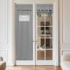 imageNICETOWN 100 Blackout French Door Curtains Privacy Curtains for Window 26 X 50 Inch Long Room Darkening Drapes Thermal Insulated Door Window Shades for Bedroom 1 Panel KhakiLight Grey
