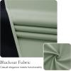 imageNICETOWN 100 Blackout French Door Curtains Privacy Curtains for Window 26 X 50 Inch Long Room Darkening Drapes Thermal Insulated Door Window Shades for Bedroom 1 Panel KhakiSage Green