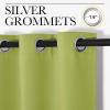 imageNICETOWN Kitchen Blackout Window Curtain Panel Fresh Green 1 Panel 55 by 96 inches Long Home Fashion Thermal Insulated Solid Grommet Room Darkening Drape for Apartment
