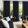 imageNICETOWN Navy Blue Blackout Panels 63 Inches Long  Grommet Thermal Insulated Shades for Living Room Yard Kids Room Laundry Pantry  1 Pair W52 x L63Black