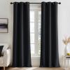 imageNICETOWN Navy Blue Blackout Panels 63 Inches Long  Grommet Thermal Insulated Shades for Living Room Yard Kids Room Laundry Pantry  1 Pair W52 x L63Black
