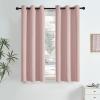 imageNICETOWN Navy Blue Blackout Panels 63 Inches Long  Grommet Thermal Insulated Shades for Living Room Yard Kids Room Laundry Pantry  1 Pair W52 x L63Blush Pink