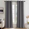 imageNICETOWN Navy Blue Blackout Panels 63 Inches Long  Grommet Thermal Insulated Shades for Living Room Yard Kids Room Laundry Pantry  1 Pair W52 x L63Grey