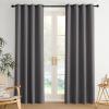imageNICETOWN Navy Blue Blackout Panels 63 Inches Long  Grommet Thermal Insulated Shades for Living Room Yard Kids Room Laundry Pantry  1 Pair W52 x L63Grey