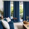 imageNICETOWN Navy Blue Blackout Panels 63 Inches Long  Grommet Thermal Insulated Shades for Living Room Yard Kids Room Laundry Pantry  1 Pair W52 x L63Morrocan Blue