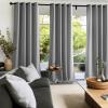 imageNICETOWN Navy Blue Blackout Panels 63 Inches Long  Grommet Thermal Insulated Shades for Living Room Yard Kids Room Laundry Pantry  1 Pair W52 x L63Silver Grey
