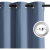 imageNICETOWN Navy Blue Blackout Panels 63 Inches Long  Grommet Thermal Insulated Shades for Living Room Yard Kids Room Laundry Pantry  1 Pair W52 x L63Stone Blue