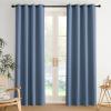 imageNICETOWN Navy Blue Blackout Panels 63 Inches Long  Grommet Thermal Insulated Shades for Living Room Yard Kids Room Laundry Pantry  1 Pair W52 x L63Stone Blue