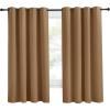 imageNICETOWN Blackout Curtain 57 inch Length W55 x L57 Inch Gold Brown 8 Grommets Top 1 Piece Thermal Insulated Modern Window Treatment Soundproof Drape Panel for BedroomLiving Room