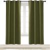 imageNICETOWN Blackout Curtain Blind for Bedroom Single Panel W34 x L72 inches Olive Green Thermal Insulated Grommet Blackout Room Darkening DrapeDrapery