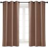 imageNICETOWN Blackout Curtain Blind for Bedroom Single Panel W42 x L54 inches Cappuccino Thermal Insulated Grommet Blackout Room Darkening DrapeDrapery
