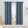 imageNICETOWN Curtain Blind for Bedroom Single Panel Smoky Blue W42 x L72 inches Thermal Insulated Grommet Blackout Room Darkening DrapeDrapery