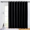 imageNICETOWN Light Reducing Grommet Curtain  W120 x L102 Black 1 Piece Tripe Woven Textured Soft Curtain Panel for Living Room Large Window Drape