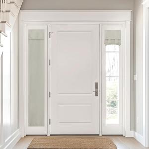 imageNICETOWN 100 Blackout French Door Curtains Privacy Curtains for Window 26 X 50 Inch Long Room Darkening Drapes Thermal Insulated Door Window Shades for Bedroom 1 Panel KhakiSand