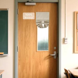 imageNICETOWN 100 Blackout French Door Curtains Privacy Curtains for Window 26 X 50 Inch Long Room Darkening Drapes Thermal Insulated Door Window Shades for Bedroom 1 Panel KhakiNatural