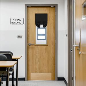 imageNICETOWN 100 Blackout French Door Curtains Privacy Curtains for Window 26 X 50 Inch Long Room Darkening Drapes Thermal Insulated Door Window Shades for Bedroom 1 Panel KhakiBlack