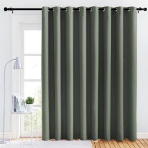 imageNICETOWN Bedroom Blackout Curtain Panel  120 inches by 90 inch Dark Mallard 1 PC Energy Saving Thermal Insulated Grommet Blackout Drapery for Patio Room Divider Curtain