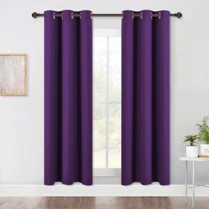 imageNICETOWN Blackout Window Curtains 70quot L 2 Panels 34 inch Royal Purple Grommet Top Room Darkening Thermal Insulated Vertical Window Drapes Modern for FlatApartment